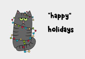 "Happy" Holidays Cat Greeting Card - Image 2