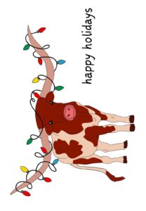 Holiday Cow Greeting Card