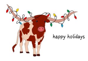 Holiday Cow Greeting Card - Image 2