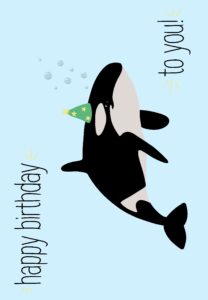 Birthday Whale Greeting Card